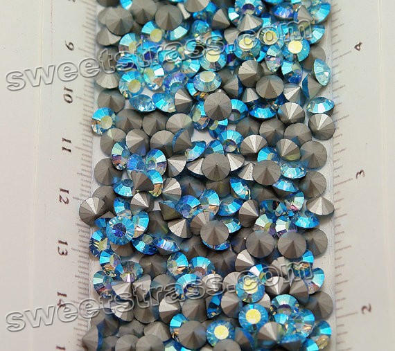 Chaton Swarovski Rhinestones Wholesale Aquamarine AB SS27