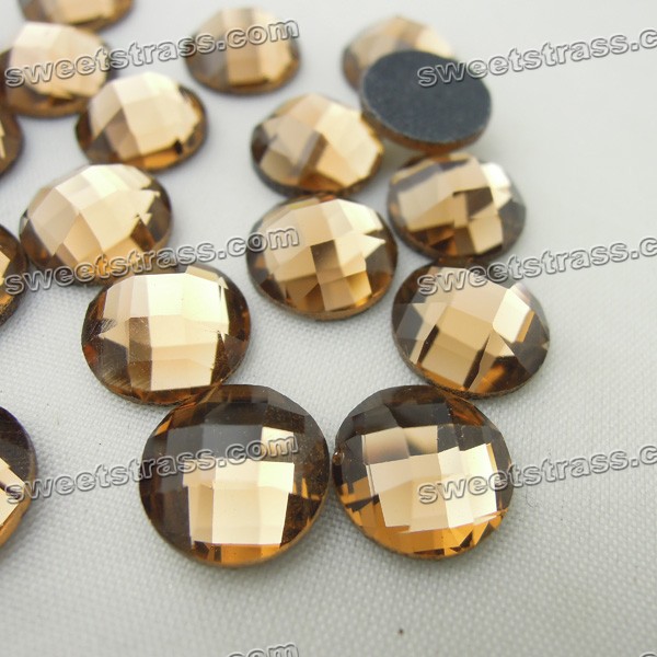 Topaz Round Hotfix Flat Back Rhinestones Crystals