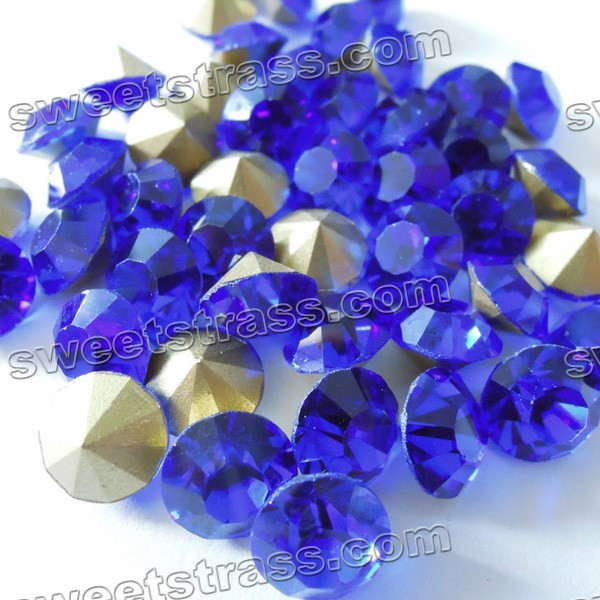 China Pointed Back Rhinestones Chatons Sapphire