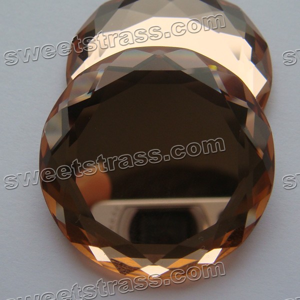 Fancy Flat Back Strass Wholosale- Round Smoked Topaz