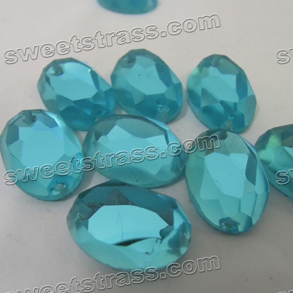 Fancy Stone Pointed Back Crystal - Aqumarine Ellipse