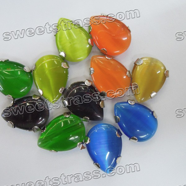 Acrylic Stones Sew On Settings Claw Back Stones -Tear Drop