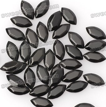 Convex Shape Rhinestuds - Jet Black Oval