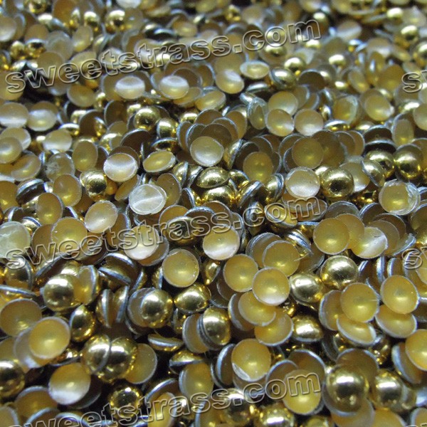 Hotfix Half Round Transfer Studs Wholesale- Yellow