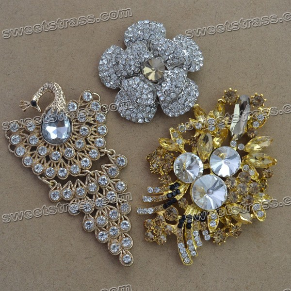 Gold Beaded Rhinestone Iron On Applique