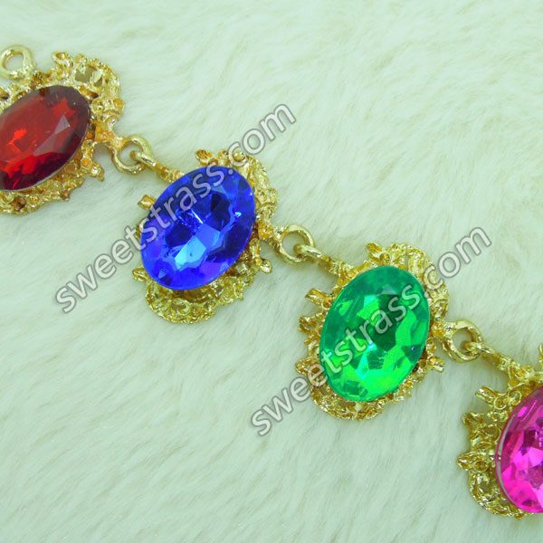 2015 New Design Gemstone And Crystal Chains Trim Wholesale