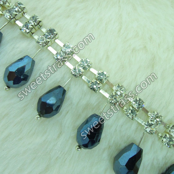 2015 New Rhinestone Beaded Trim Cup Chains Ribbon Wholesale