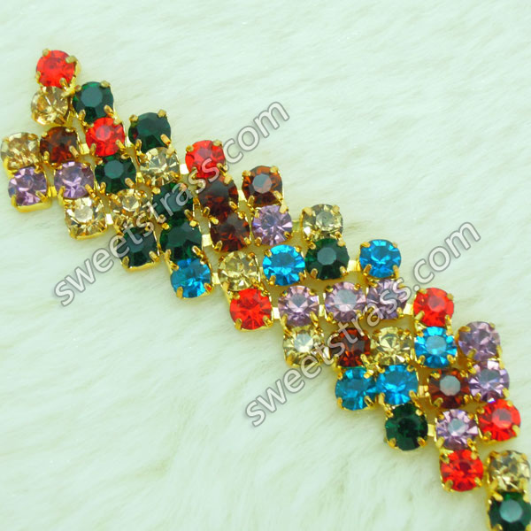 Wholesale Colorful Rhinestone Crystals Chain Trim