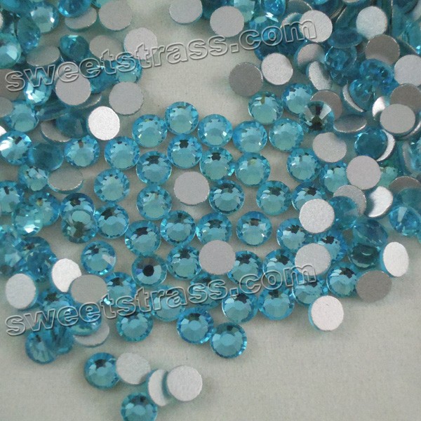 Non Hot Fix Nail Rhinestones Crystal Flatback Aquamarine