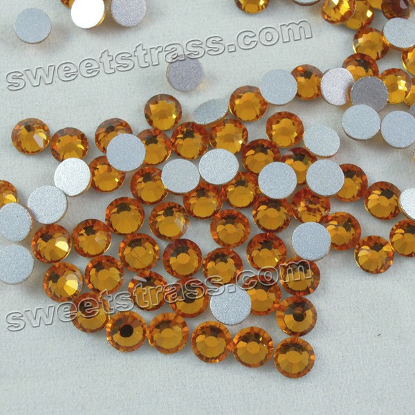 Non Hot Fix flat Back Rhinestones Crystals Topaz