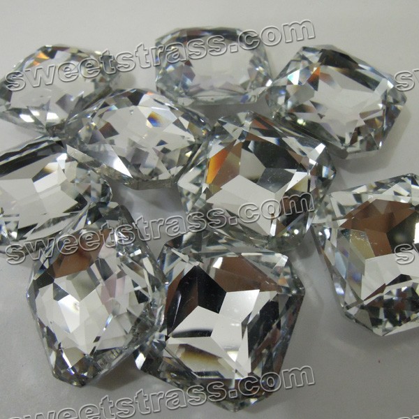 Faceted Rectangle Shaped Crystal Pointed Back Glass Cabochons Wholesale
