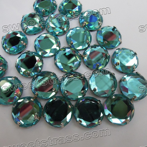 Wholesale Sew On Round Faceted Stone Jewels With Prong