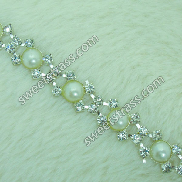 Wholesale Pearl And Rhinestone Chain Trim Jewelry