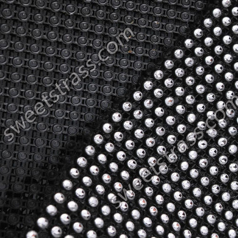 Wholesale Black Plastic Rhinestone Diamond Mesh Roll Ribbon