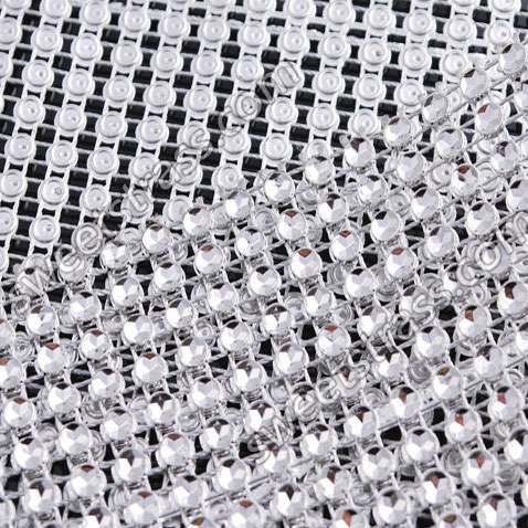 Wholesale Plastic Crystal Rhinestone Mesh Ribbon By The Yard