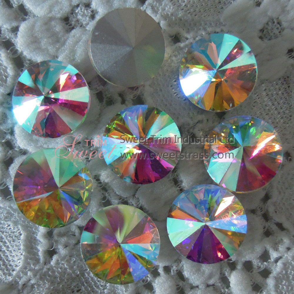 Silver Base Sew On Fancy Glass Crystal Stone Rivoli Wholesale