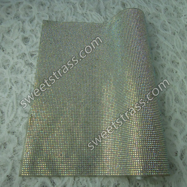 China Factory Wholesale 24*40cm Iron On Rhinestone Strass Mesh Patch