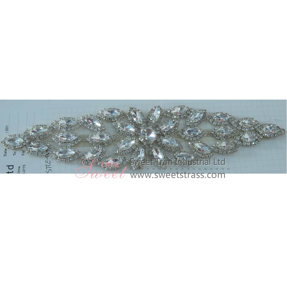 Wholesale Bridal Beaded Rhinestone Appliqués For Dress