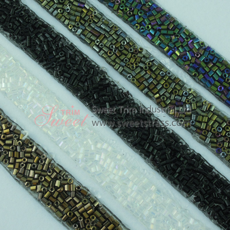 Wholesale Shoes Accessory Hot Fix Plastic Beaded Banding Trims