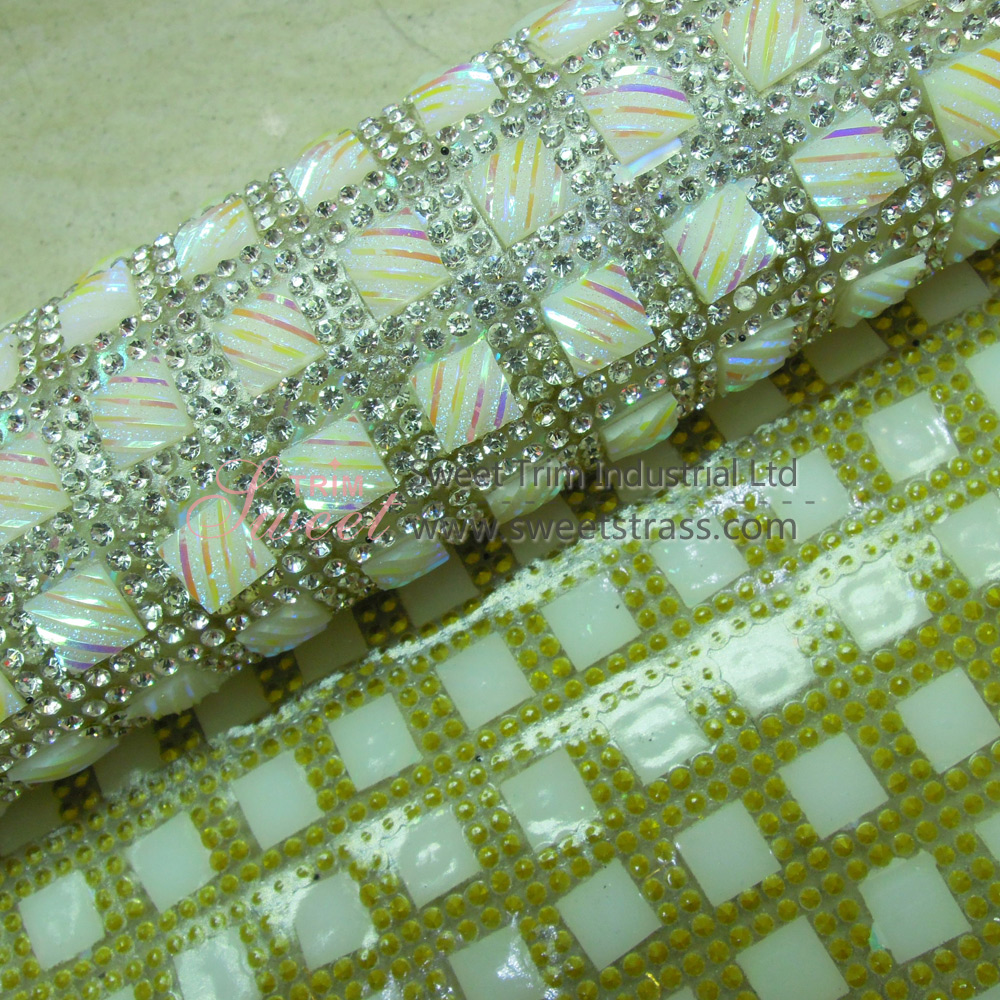 Self Adhesive And Iron On Ceramics Rhinestone Sheet Trim Wholesale