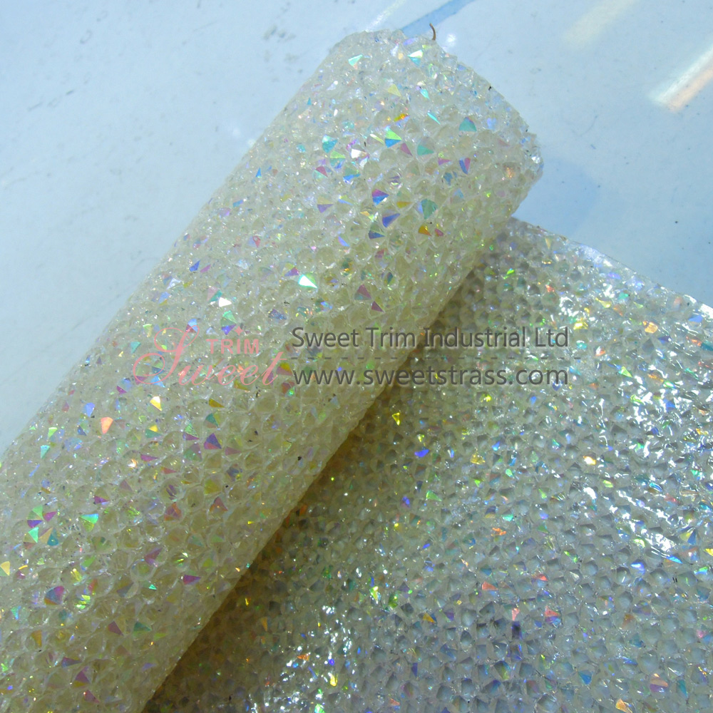 Wholesale 24*40cm Crystal AB Hotfix Epoxy Rhinestone Sheet Roll
