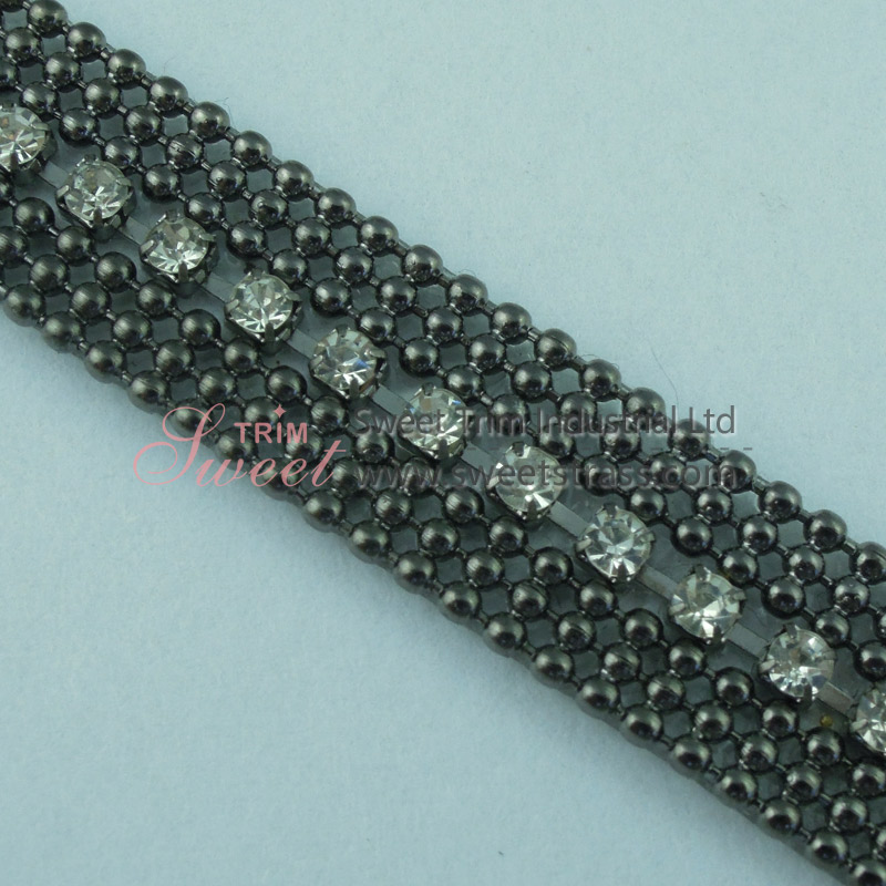 Hotfix Metal Chain And Rhinestone Chain Strip Trim By The Yard