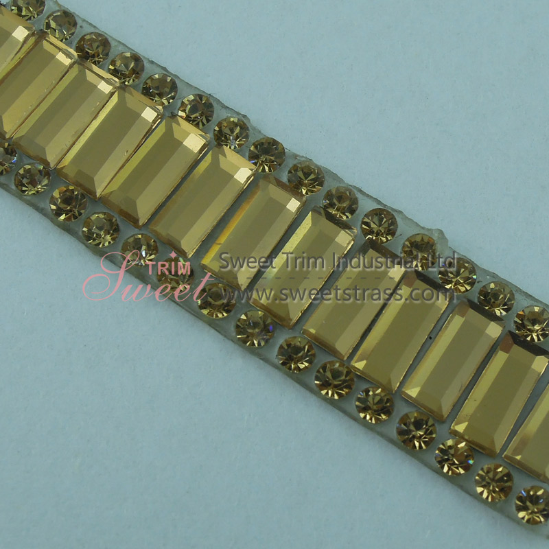 Golden Yellow Hot Fix Stone Sheet Trim Wholesale