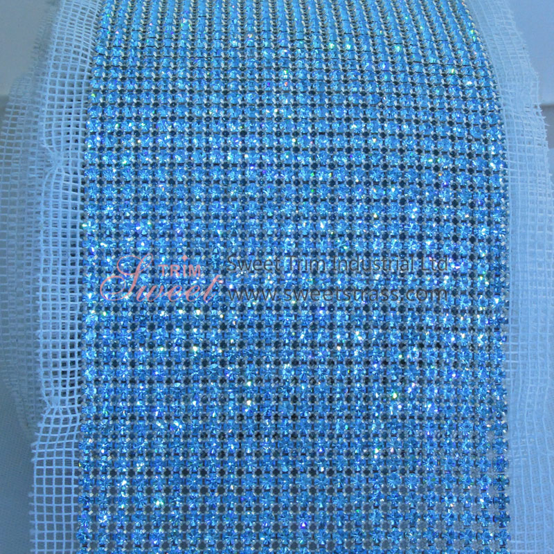 24 Rows Metal Set Crystal Rhinestone Mesh Roll Wholesale