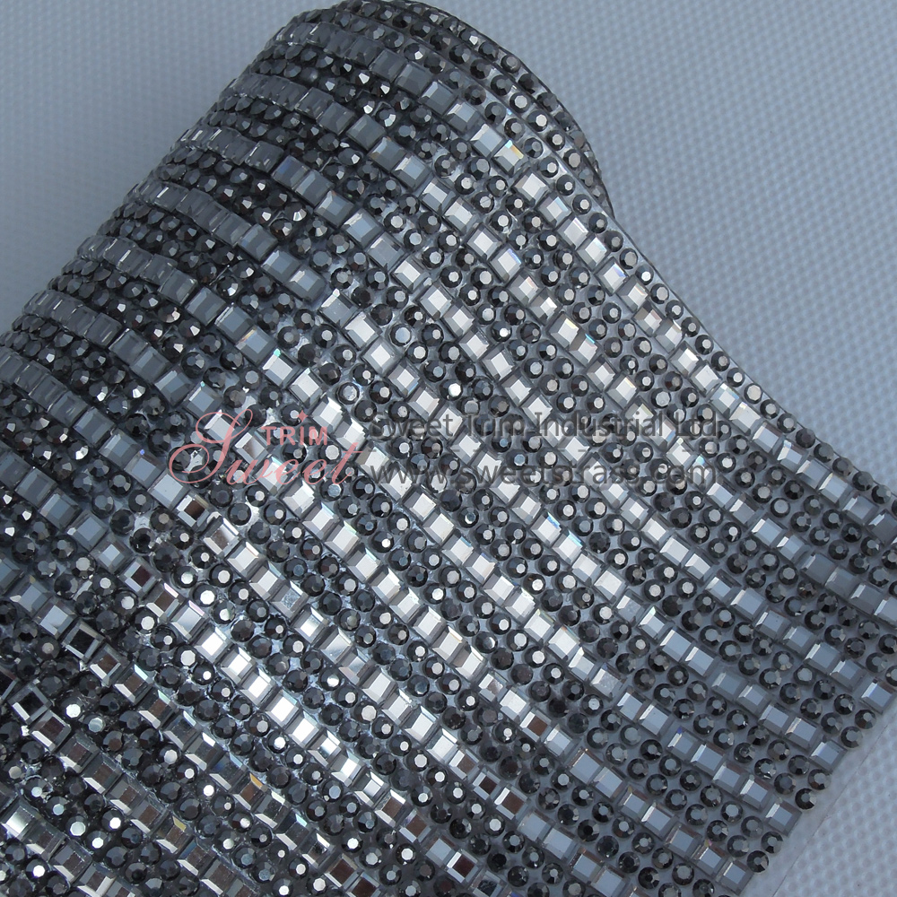 4*4 Glass Stone And 2mm Rhinestone Chaton Hot Fix Sheet