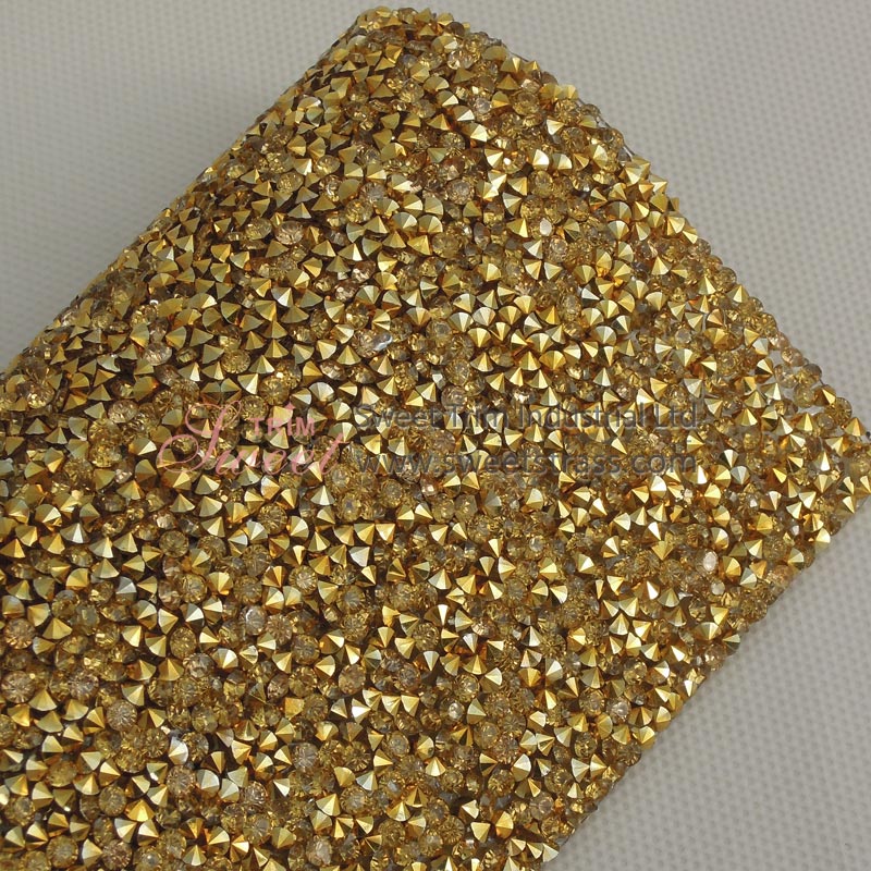 Hotfix Gold Base Topaz Resin Stone Sheet Sticker