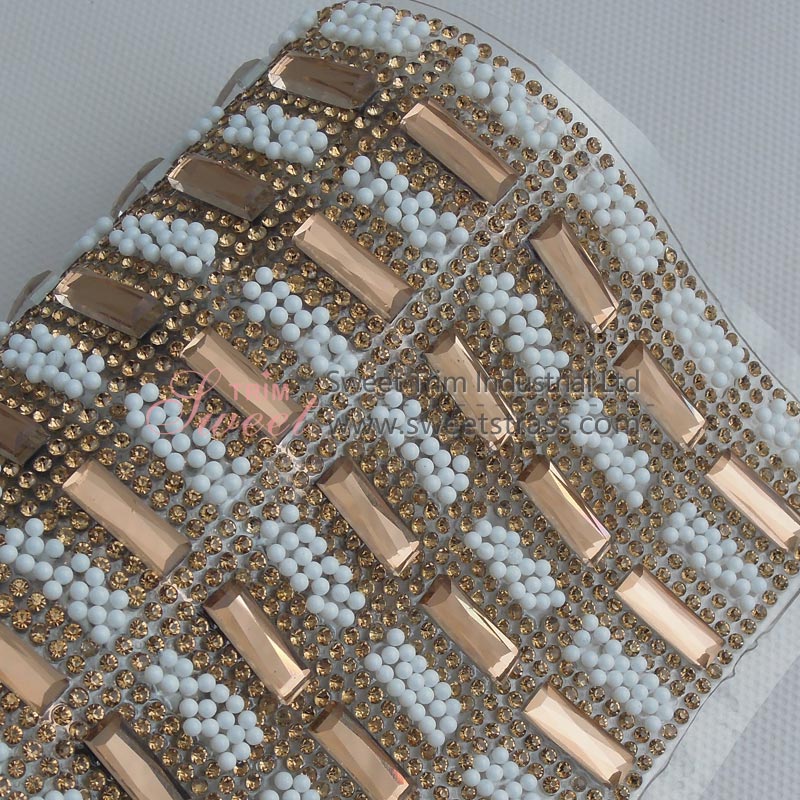 Glass Crystal Hot Fix Mesh Stiker Wholesale