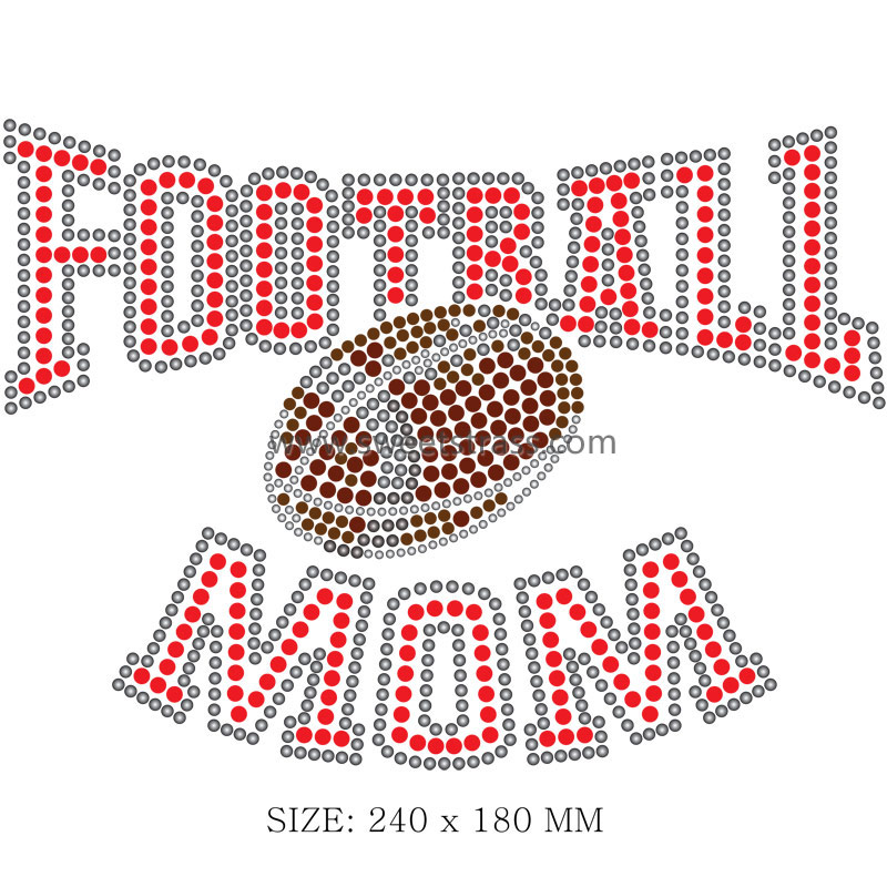 Football Motif Iron on Strass Transfer Designs