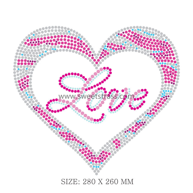 Heart Shaped Iron On Strass Rhinestone Designs Patterns