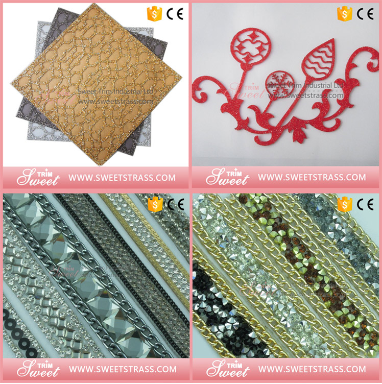 factory wholesale hotfix rhinestone Trimming Mesh for shoes bag garment