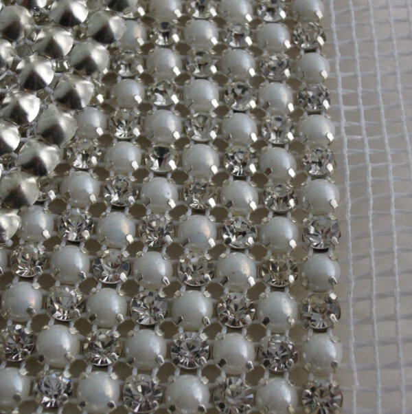 Metal Ribbon With Rhinestones Mesh Wrap