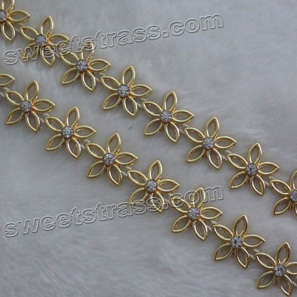 Flower Plastic Shoes Rhinestone Banding Trim Wholesale