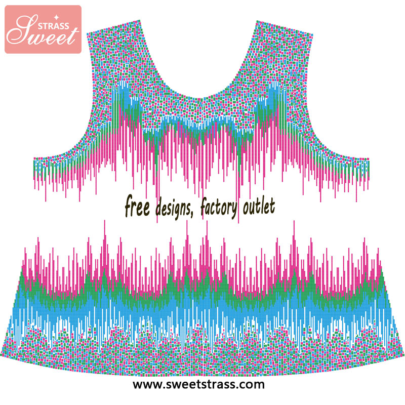 colorful rhinestone transfer for vest