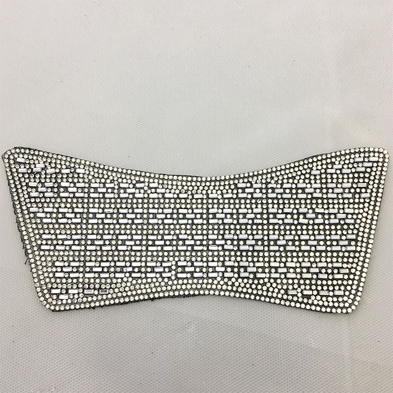 Iron on gold applique for dresses decoration rhinestone patch