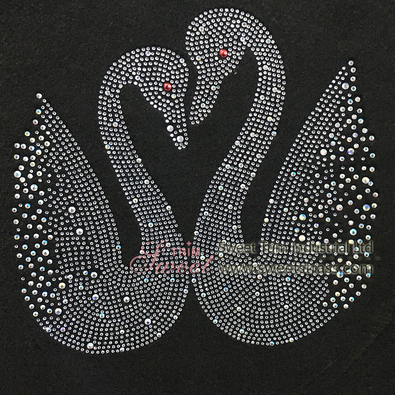 factory direct customize  swan discount fashionable colourful rhinestone transfer accessory 4