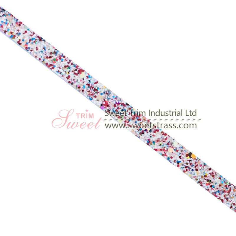 New Design Rhinestone Banding Resin Hot Fix on Dress Shoes Strips Trimming Clothing Accessories