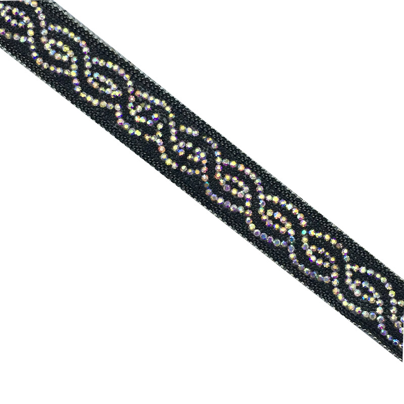 Crystal rhinestone trim Chain rhinestone  trim Black wholesell strass