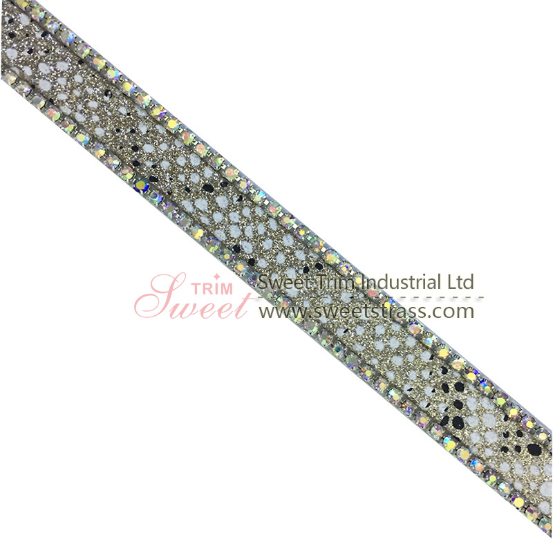 Sweettrim Brand Hotfix Rhinestone Belt Iron on Crystal Strass Trim for Dress