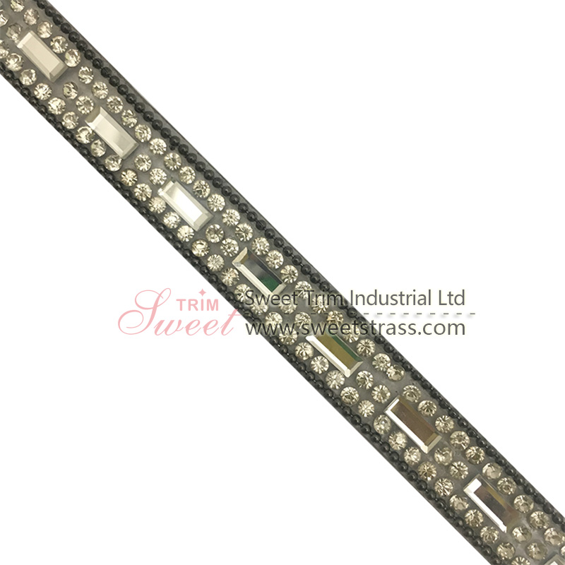 New design personalized custom rhinestone chain trim rhinestone mesh sheet