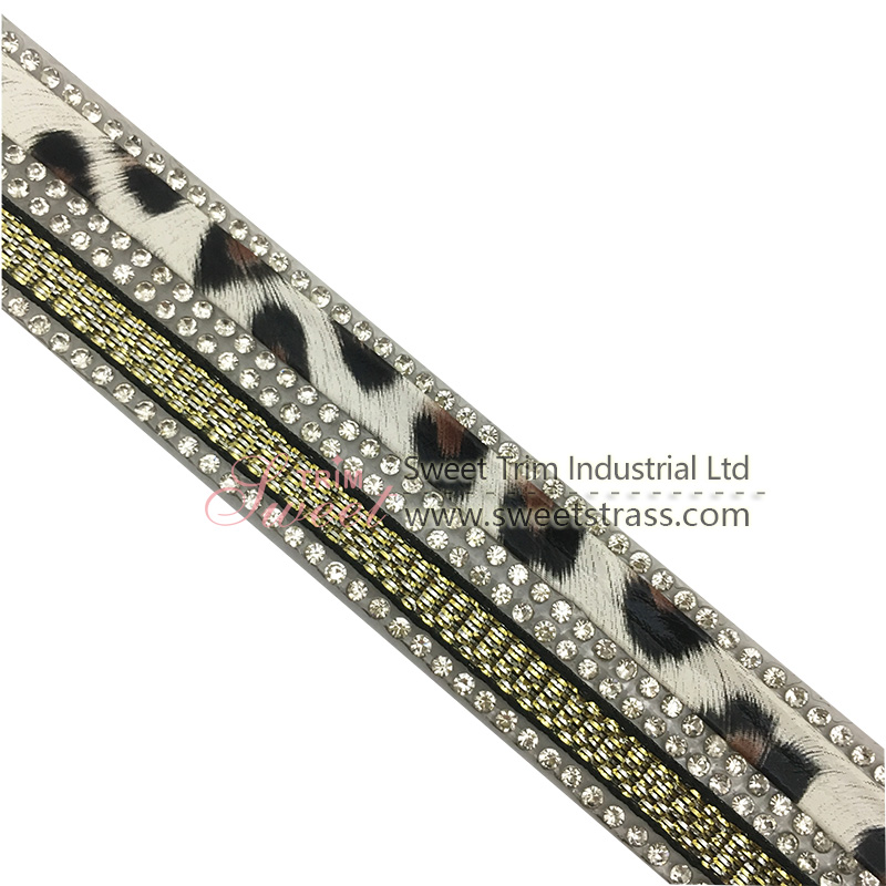 chain & glass stone rhinestone trim by the yard