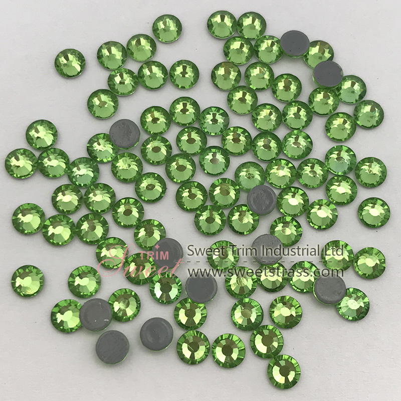 Hotselling new color stone Peridot color ss20 flatback High quality iron on strass hotfix rhinestone with glue