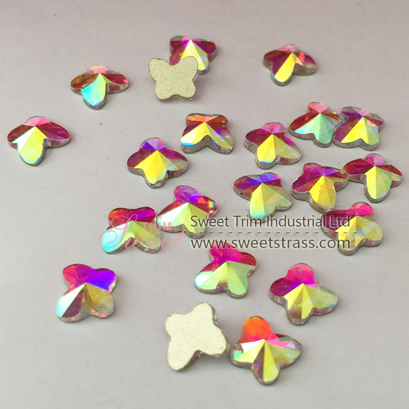 wholesale butterfly shape gold back rhinestone