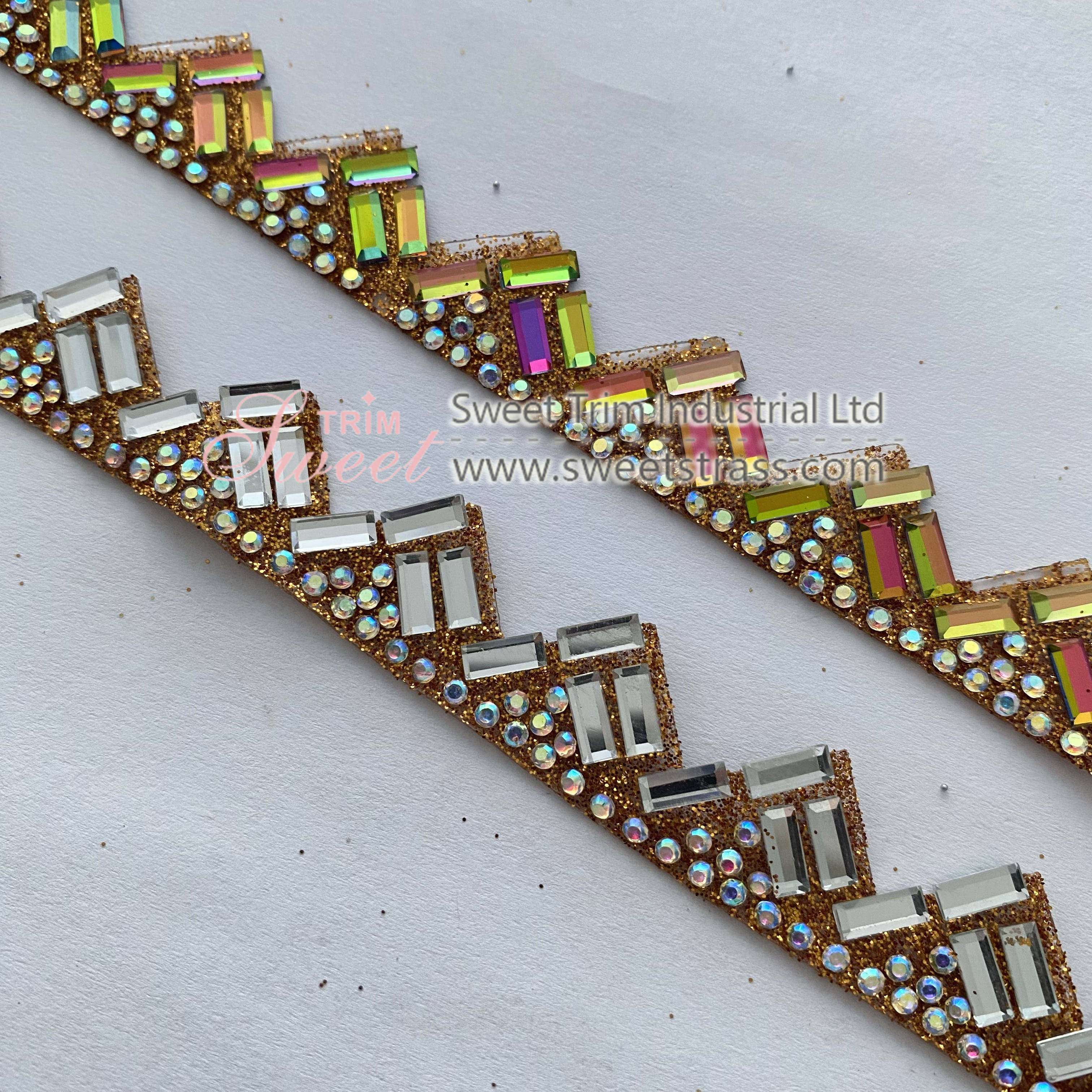 Fashion Garment Decoration Glass Crystal Stone Trimming Hotfix Rhinestone Trim For Shoes Garment Etc