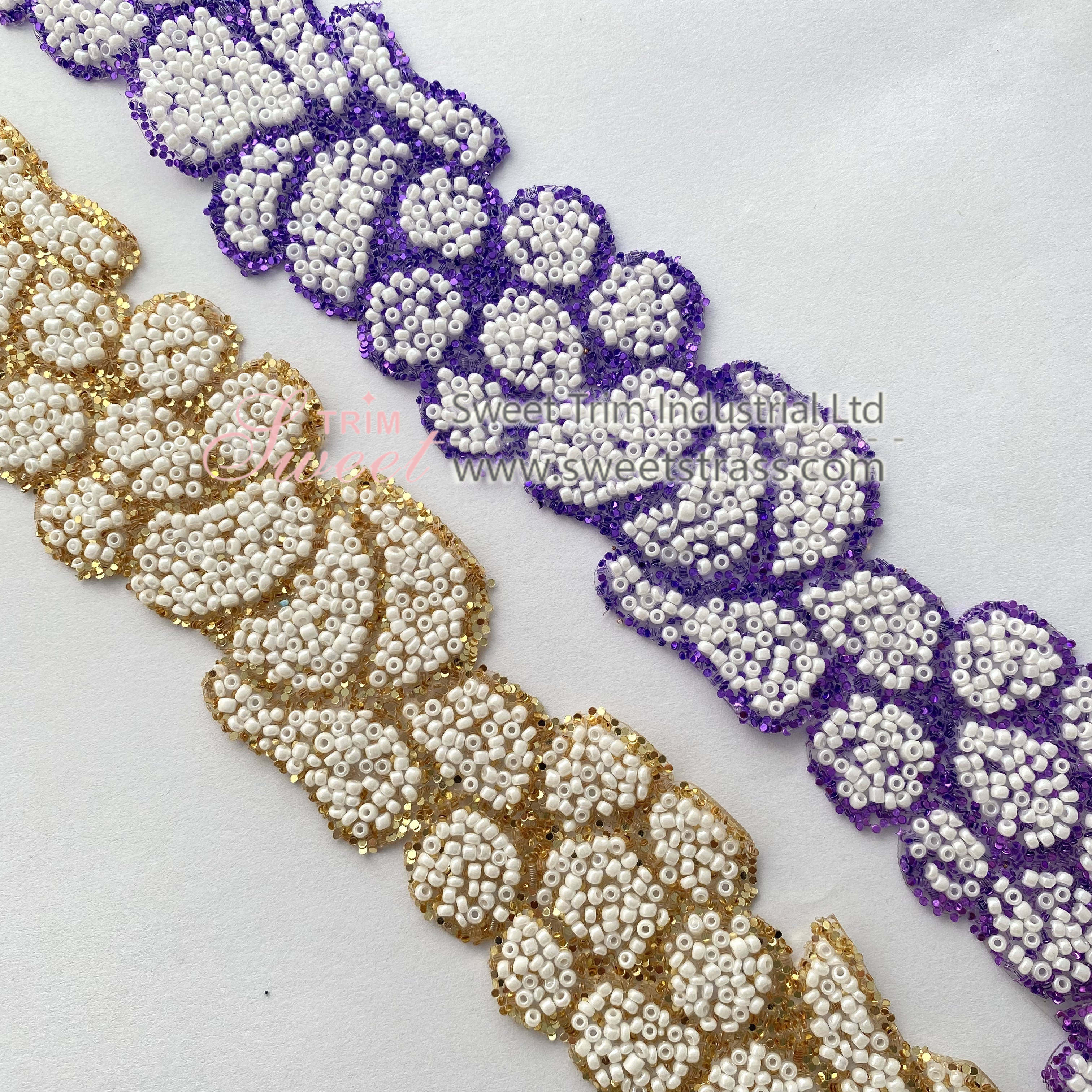 Handmade DIY accessories pearls beaded embroidery lace trimmings multi colors deals in wholesale