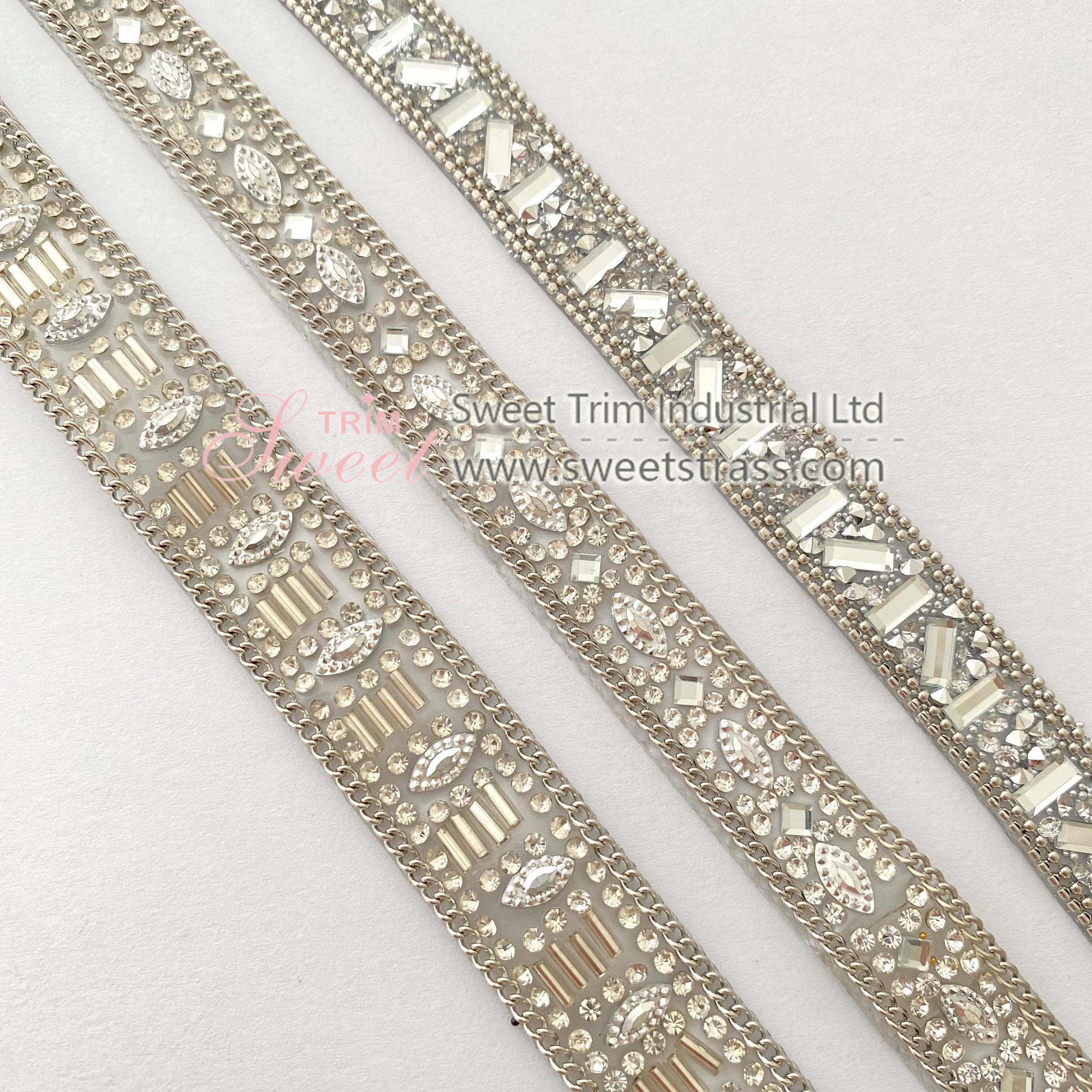 Fashion rhinestone trimming decoration rhinestone hot melt glue trimming iron on trim decorative rhin