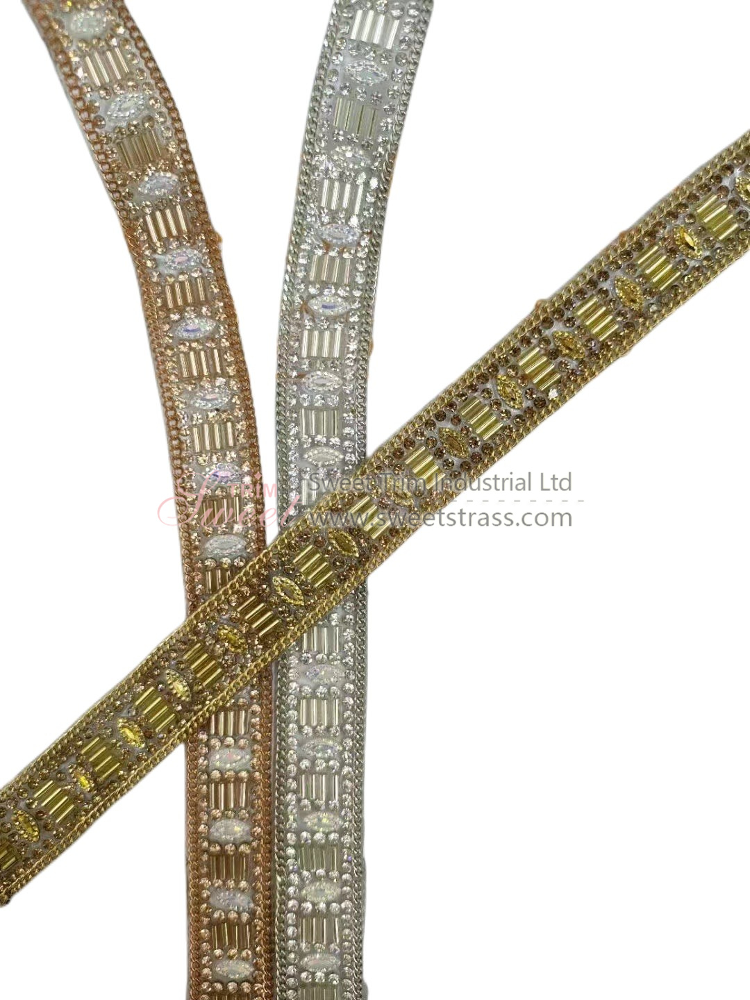 New hot sale fashion garment decoration crystal glass trim hot fix rhinestone trim for shoe garment etc